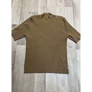 Karl Lagerfeld Paris Womens Tan Mock Turtleneck Sweater Top XL Camel Beige